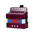 thumbnail image 1 of Tignapoo 7-Key 2-Bass Beginner Accordion for Kids, Purple ABS Student Practice Instrument with Lightweight Design, Ideal for Stage Performance and Gifting, 1 of 7