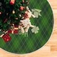 thumbnail image 5 of Coolnut St. Patrick's Day Shamrock Christmas Tree Skirt Tree Skirt for Holiday Party Home Christmas Day Ornaments48", 5 of 6