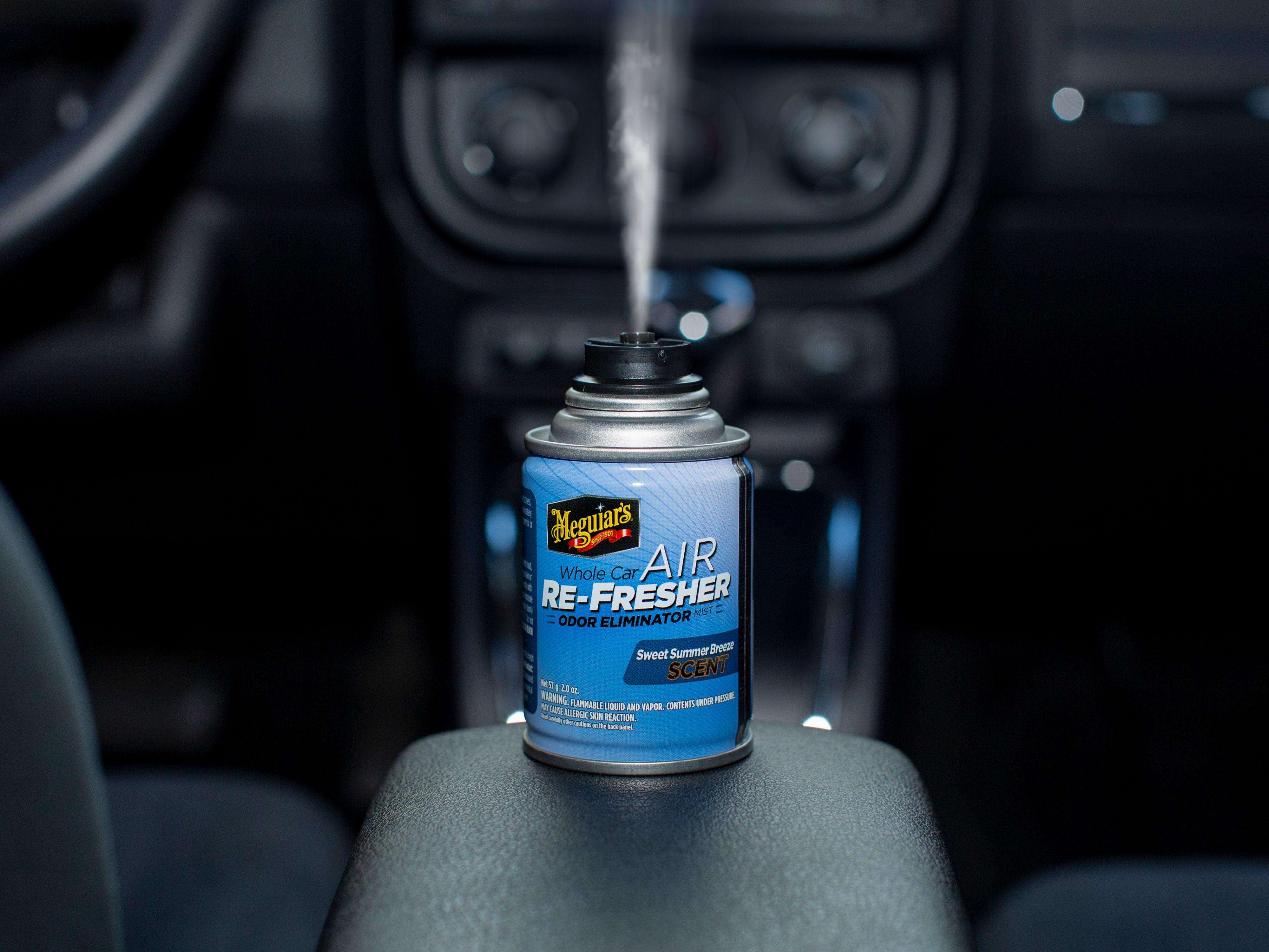  Meguiar's Whole Car Air Refresher, Odor Eliminator Spray  Eliminates Strong Vehicle Odors, Summer Breeze – 2 Oz Spray Bottle :  Automotive