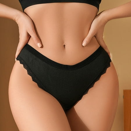 

Lingerie Sets for Women Women s Thong Black Half Lace Lace Pure Non Marking Low Waist Breathable Comfortable Underwear