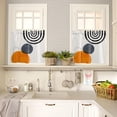 thumbnail image 4 of 3 Piece Mid-Century Bohemian Kitchen Curtains, Tier and Valance Rod Pocket Window Curtains Set Abstract Minimalist Geometric Cafe Curtains for Kitchen Valances Window Treatment 54X18in+27x24in×2, 4 of 5