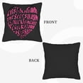 thumbnail image 6 of Set of 2 Decorative Throw Pillow Covers 18x18in - Black Background with Playful Heart-Shaped Pink Text Design for Couch Bed Car, 6 of 8