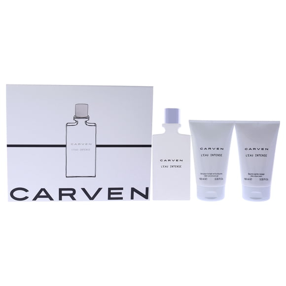 Carven Spray EDT 3.33 oz bálsamo para después del afeitado 3.33 oz gel de baño 3.33 oz 3 Pc Gift Set
