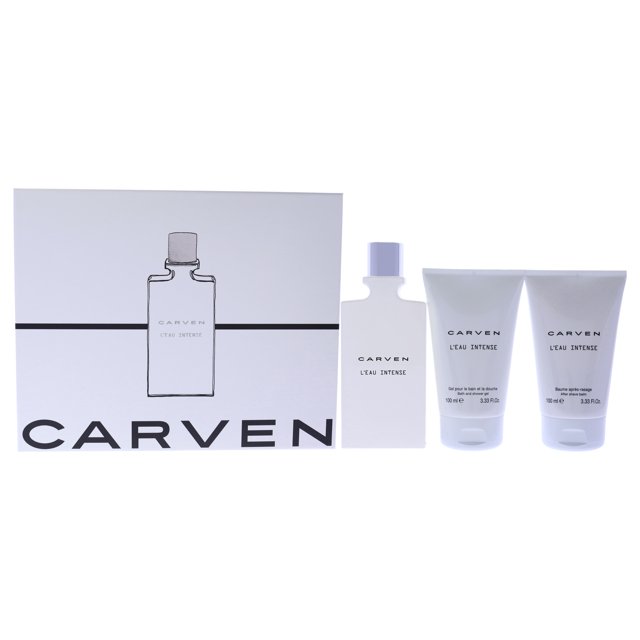 Carven Spray EDT 3.33 oz bálsamo para después del afeitado 3.33 oz gel de baño 3.33 oz 3 Pc Gift Set
