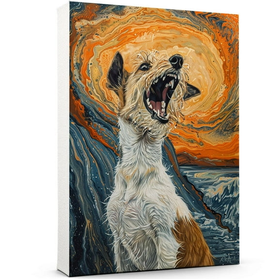 Wire Fox Terrier Dog Art Print Poster - Wire Fox Terrier Dog Canvas Wall Art For Bedroom Decor - Gifts For Men - Gifts For Men