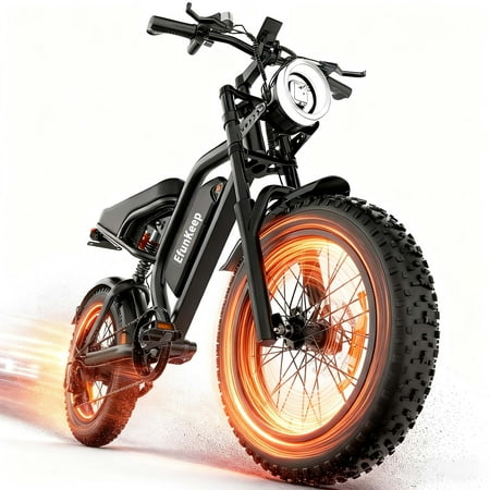 1500W Peak Electric Bike for Adults, 20 Inch Fat Tire Ebike with LED Display, 48V15Ah Battery, Max 32MPH, UL2849