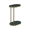 thumbnail image 2 of Beautiful Lane Drink Table by Drew Barrymore, for Living Rooms, Green Marble and Gold Finish, 2 of 11