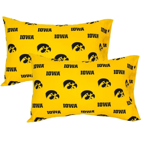 Iowa Hawkeyes Pillowcase Pair, Standard, 20" x 30" (2 Standard Pillowcases)