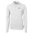 thumbnail image 2 of Men's Cutter & Buck White South Florida Bulls Big & Tall Virtue Eco Pique Recycled Quarter-Zip Pullover Top, 2 of 3