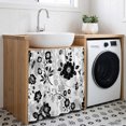 Cabinet Curtain 35''W x 35''L, Vintage Flowers Under Sink Curtain ...