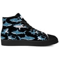 thumbnail image 4 of Aidianart Womens Shark High Top Canvas Sneakers High Top Shoes Size 8, 4 of 5