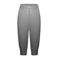 thumbnail image 6 of FAIWAD Plus Size Capris for Women Elastic Waist Gradient Print Cropped Pants Summer Drawstring Yoga Pants, 6 of 6
