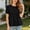 Black Tops, variant on Casual Blouses For Women Summer Seasonal Puff Sleeve Tops Lightweight Relaxed Fit Short Sleeve Blouse Featuring Pleated Detail And Typography Print Trendy Shirt