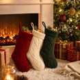 thumbnail image 3 of Miwamany Christmas Stockings Set of 3, Large Cable Knit Gift Socks for Xmas Fireplace Hanging, Holiday Decor Stocking for Family, Christmas Decorations Indoor, 3 of 7