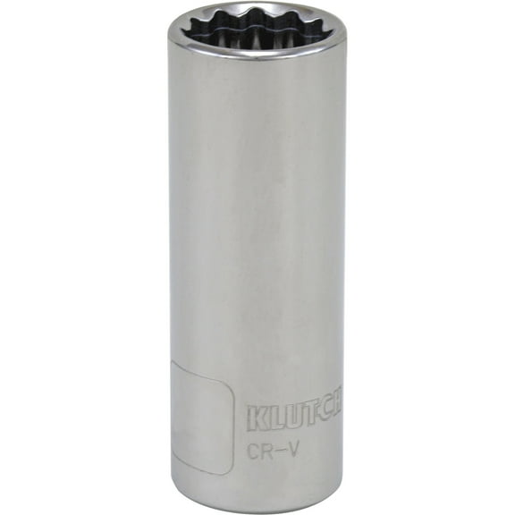 Klutch Deep Socket, Metric, 17mm, 1/2in.-Drive, 12-Pt.