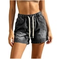 thumbnail image 3 of Yievot Womens Denim Shorts Drawstring Elastic Waist Relaxed Fit Casual Summer Travel Jean Shorts, 3 of 6