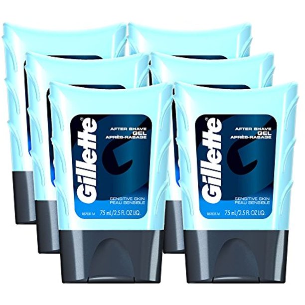 Gillette After Shave Gel, Sensitive Skin, 2.5 Oz (Pack Of 6)