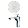 thumbnail image 1 of 16.5-in. W Round Bathroom Undermount Sink Set In White - Chrome Hardware AI-22744, 1 of 8