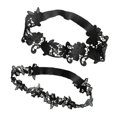 thumbnail image 4 of Liga de encaje Macarena Nupcial Flor de boda Pierna Novia Negro 2x, 4 of 7