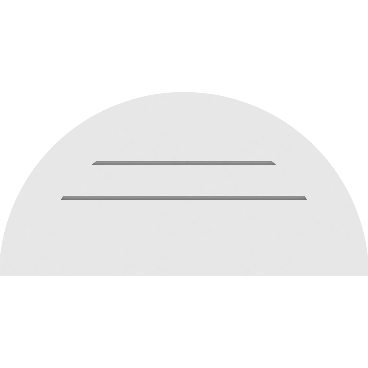 24"W  x 12"H Half Round Surface Mount PVC Gable Vent: Functional, w/ 3-1/2"W x 1"P Standard Frame