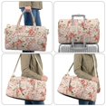 thumbnail image 6 of Garronmavis Large Pink Floral Quilted Duffle Bag for Women, Weekender Overnight Bag Travel Carry On Tote with Zipper Pockets for Gym, Dance, 6 of 7