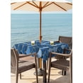 thumbnail image 2 of Outdoor Tablecloth with Umbrella Hole and Zipper, Blue Fish Scale Square Table Cloth 54x54 Inch Waterproof Tablecloth, Modern Geometric Ombre Abstract Moroccan Picnic Table Cover for Patio Camping, 2 of 7