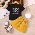 thumbnail image 4 of Coerni Boho Baby Girl Clothes Girls Summer Set Short Ruffled Sleeve Print Tops Solid Skirt Outfits Baby Clothes Girl New Born, 4 of 8