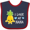 thumbnail image 3 of Inktastic I Love My Nana with Pineapple Boys Baby Bib, 3 of 4