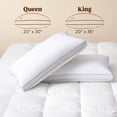 thumbnail image 3 of Yalamila Goose Feather Down Pillows Queen Size Set of 2, Gusseted Support Pillows with 100% Cotton Cover, Luxury Breathable Sleeping Bed Pillows for Side, Back or Stomach Sleeper (White, 20"x30" ), 3 of 11