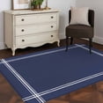 thumbnail image 3 of Pure Dark Blue Area Rug 4x6 FT, Non Slip Kids Room Carpet, Simple Solid Color Washable Soft Floor Carpet Non-Shedding Throw Rug for Dorm Kitchen Study Room Home Office Bedside, 3 of 9
