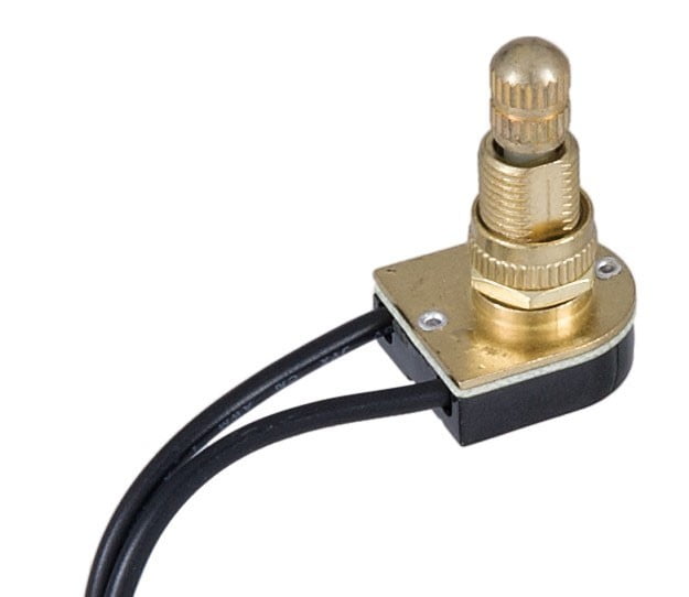 B&P Lamp® OnOff Rotary Canopy Switch with nonremovable brass plated