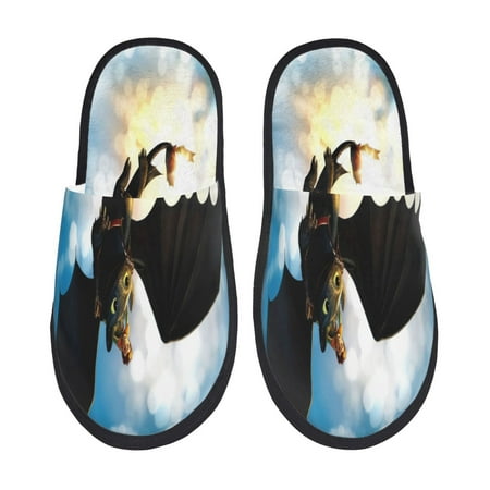 

How To Train Your Dragon Funny Slippers Soft Plush Fuzzy Slippers Cozy House Shoes Warm Winter Home Slippers Non-Slip Slip-On Slippers for Women Men Indoor Outdoor Medium