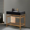 thumbnail image 3 of Nauders 36" Single Stainless Steel Vanity Console in Brushed Gold with Imperial Black Stone Countertop without Mirror, 3 of 5