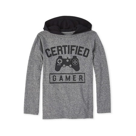 The Children's Place "Certified Gamer" Long Sleeve Hooded Shirt (Little Boys & Big Boys)