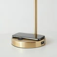 thumbnail image 4 of Brightech Elizabeth LED Table Lamp Set Wireless Charging Pad and USB Port, Bedside Reading Lamp, Vintage Brass Gold Desk Lamp, Nightstand Lamp with LED Bulb for Bedroom, 4 of 6