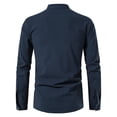 thumbnail image 2 of Mens Casual Vintage Long Sleeve Front Lace Up V-Neck Shirt Beach Tops Blouse, 2 of 9