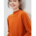 thumbnail image 1 of Suéter de lana mernu australiano de primera línea listo para usar, suéter de lana de color sólido de punto de media altura para mujer, 1 of 6