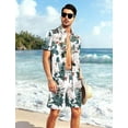 thumbnail image 7 of Aiyino Men's Flower Button Hawaiian Sets Casual Short Sleeve Shirt and Shorts Outfits, 7 of 7