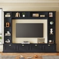 thumbnail image 2 of Large Wall Unit Entertainment Center with Bookshelves for TVs Up to 78'', Modern TV Console with Cabinets and Open Shelves, Black, 2 of 8
