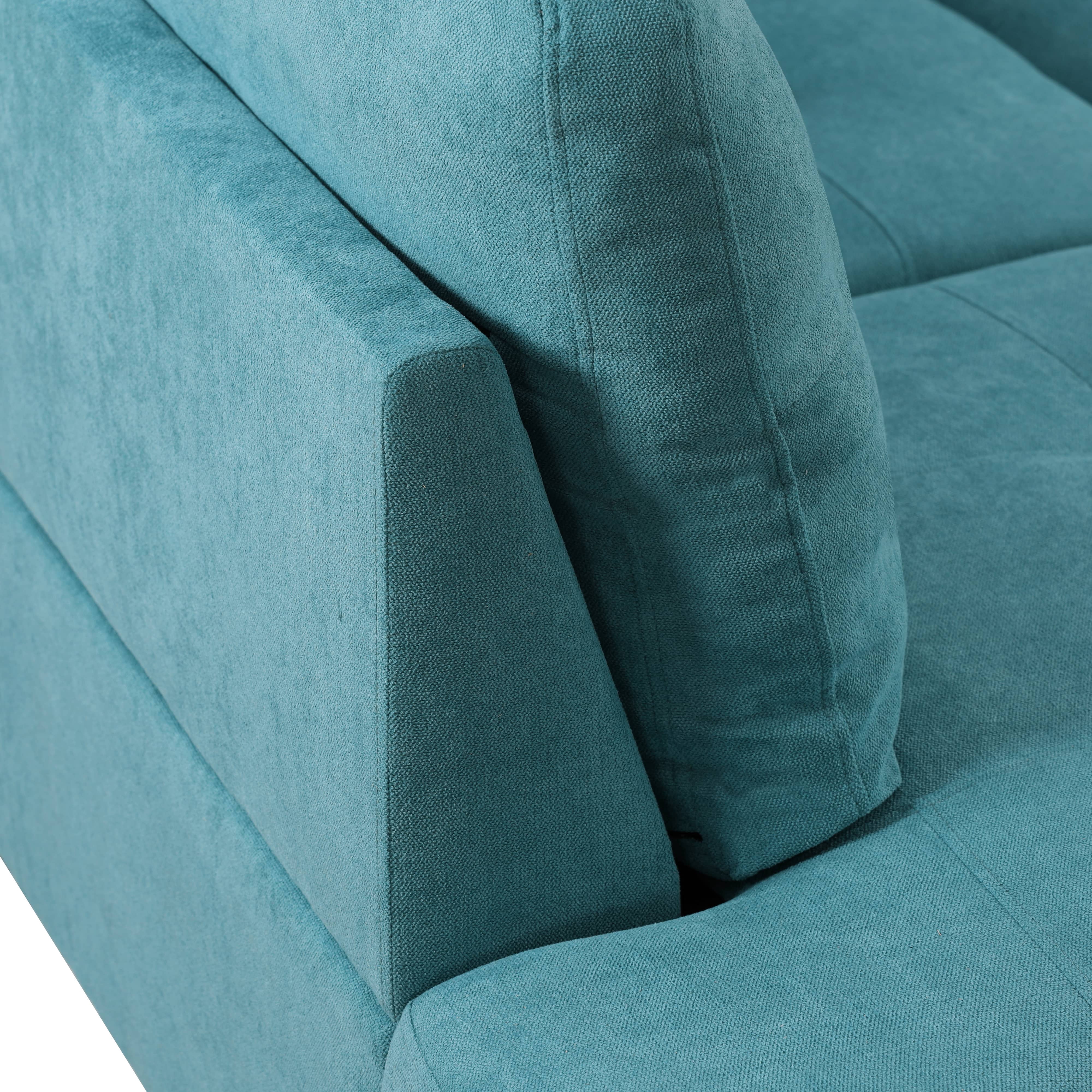MAYEERTY Teal Blue Modern 3-Piece Couch Vibrant Unique Chic Living Room Furniture