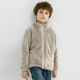 thumbnail image 2 of Karoyedx Toddler Girl Jackets Girls Fleece Jacket Kids Zip Up Hoodie Lightweight Fall Winter Jackets Outerwear with Pockets Khaki Size,7-8 Years, 2 of 3