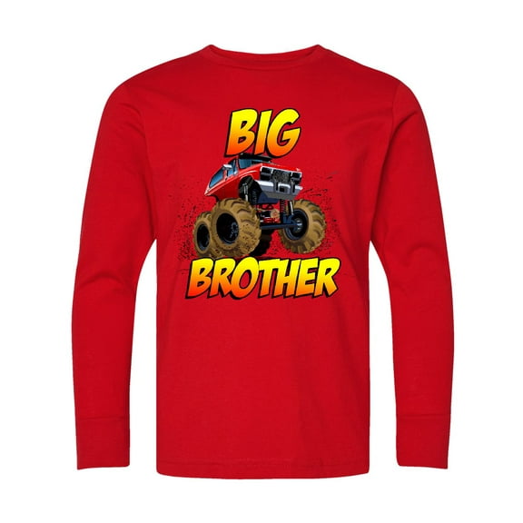 Inktastic Big Brother Monster Truck Long Sleeve Youth T-Shirt
