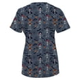 thumbnail image 2 of Green Town Scrubs for Women V-Neck Scrub Top - Christmas Thanksgiving Halloween Holiday Prints, 2 of 5