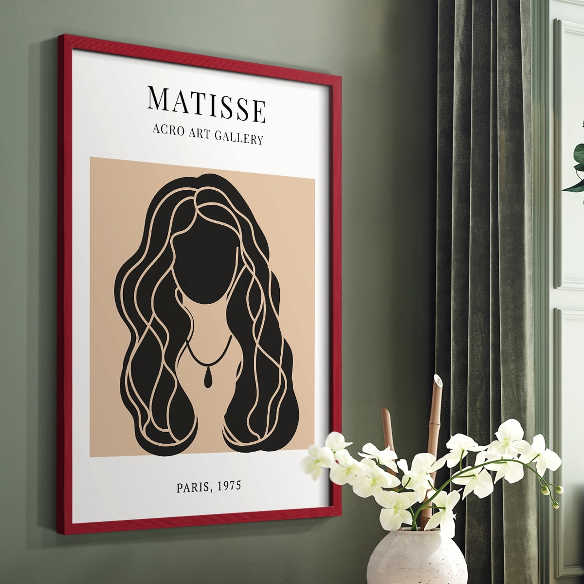 Matisse CXIX Framed Print in Red Solid Wood 11 x 14 Framed Print