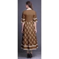 thumbnail image 4 of Bimba Robe Anarkali Longue à Motif Cachemire Marron pour Femmes Tunique Indienne Imprimée Classique-Large, 4 of 5