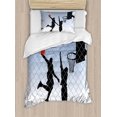 thumbnail image 1 of Ensemble de Housse de Couette Lunarable Sports, Thème Basketball dans la Rue 2 Joueurs sur, 1 of 6