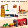 thumbnail image 4 of Juego de trenes de madera SainSmart Jr. 112 piezas para niños pequeños, 4 of 9