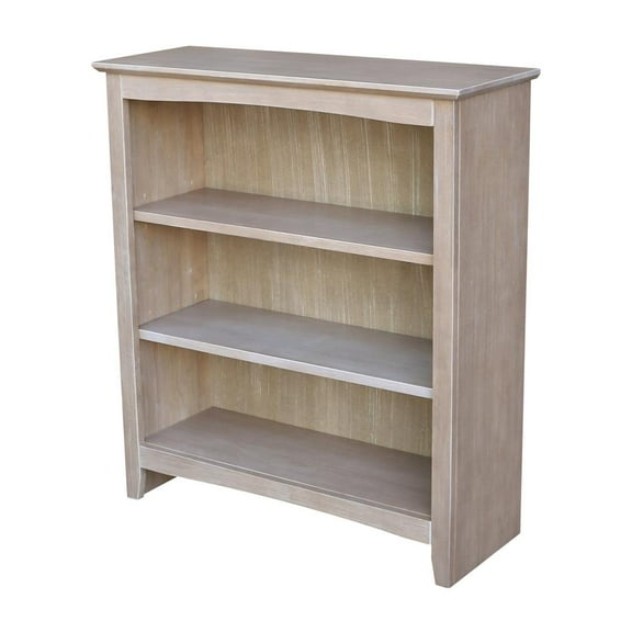 International Concepts Shaker 3 Shelf Bookcase in Washed Gray Taupe