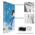thumbnail image 6 of Blue Christmas Blackout Curtains for Bedroom/Living Room, Pinch Pleated Black Out Curtains, Snowman Xmas Tree Ball Gifts Winter Room Darkening Window Drapes with Hooks 2 Panels, 59"x70", 6 of 8