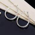 thumbnail image 5 of GKNET 925 Sterling Silver Size 38MM Hoop Earrings Ripple Fashion Women Delicate Jewelry Gift, 5 of 8